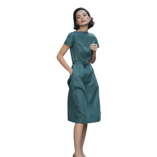 Váy Liền Nữ F2 Fashion & Freedom Linen Becoming Unveil D521-XCV-S-0521 Màu Xanh Cổ Vịt Size S