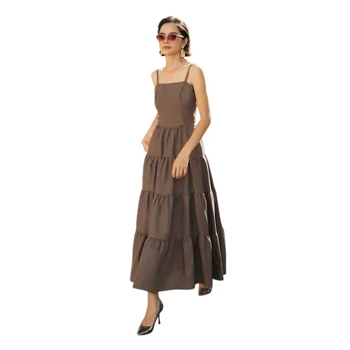 Váy Suông Hai Dây F2 Fashion & Freedom Linen Becoming Unveil D526-N-S-0621 Màu Nâu Size S