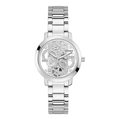 Đồng Hồ Nữ Guess Quattro Clear Skeleton Watch GW0300L1 Màu Bạc