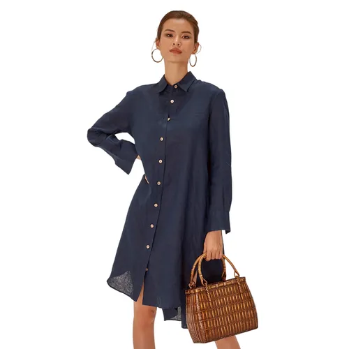 Váy Linen Nữ F2 Fashion & Freedom Becoming Unveil D522-XD-S-0721 Màu Xanh Đen Size S