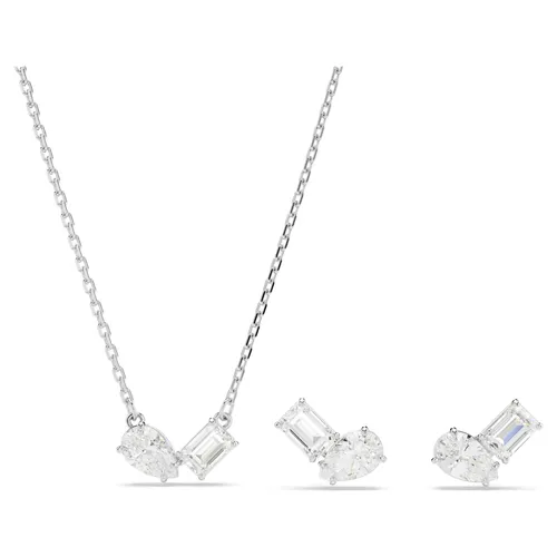 Set Dây Chuyền + Khuyên Tai Nữ Swarovski Mesmera Set Mixed Cuts, White, Rhodium Plated 5665829 Màu Trắng