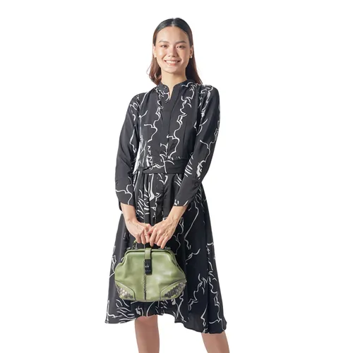 Váy Lụa Nữ F2 Fashion & Freedom D472-DHT-S-1220 Màu Đen Họa Tiết Size S