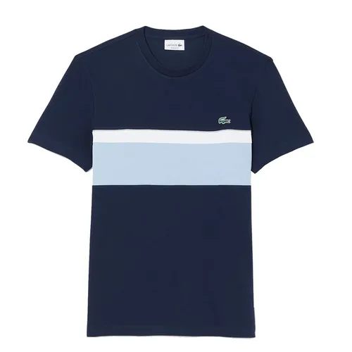 Áo Thun Nam Lacoste Regular Fit Crew Neck Color Blocking TH2734 - 1UI Màu Navy/Blue Size 3