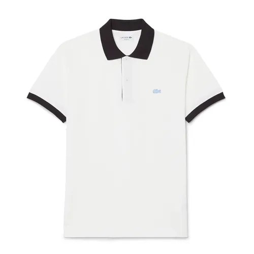 Áo Polo Nam Lacoste Classic Fit Contrast Rib PH2017 - 1I9 Màu Trắng/Nâu Size 4