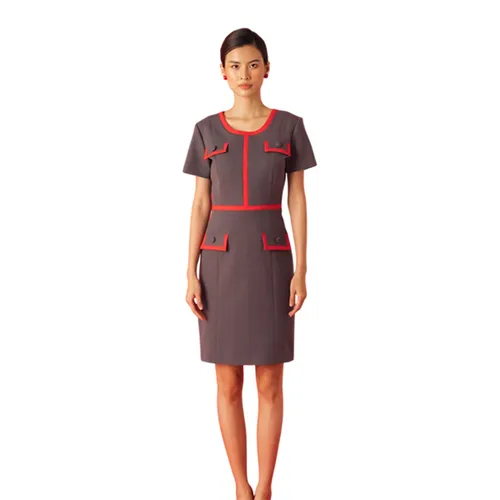 Váy Liền Nữ F2 Fashion & Freedom Ruby Key Colour Trends D548-XD-S-1021 Màu Xám Đỏ Size S