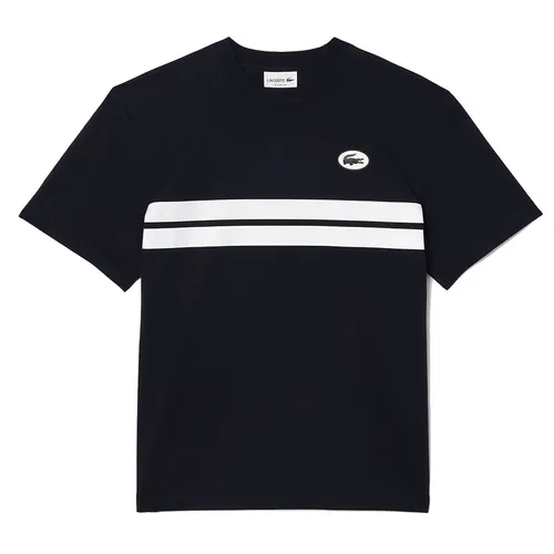 Áo Thun Nam Lacoste Heritage Print Cotton T-shirt TH8590 54G HDE Màu Xanh Đen Size 4