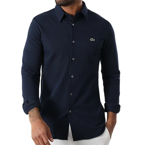 Áo Sơ Mi Nam Lacoste Long Sleeved Shirt With Embroidered Crocodile CH0482 - 166 Màu Xanh Navy Size 39