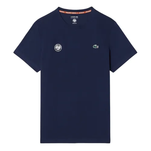 Áo Thun Nam Lacoste Men's Roland-Garros Edition Ultra Dry Tennis T-Shirt TH8309 - 166 Màu Xanh Navy Size 4