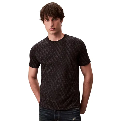 Áo Thun Nam Calvin Klein CK Liquid Touch Allover Monogram Classic T-Shirt 40BC240 Màu Đen Size S