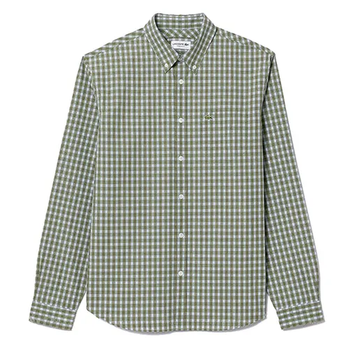 Áo Sơ Mi Nam Lacoste CH0894-IC3 Regular Fit Màu Xanh Kẻ Size 39
