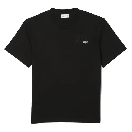 Áo Thun Nam Lacoste Heavy Jersey Embroidered Signature T-shirt TH5492 - 031 Màu Đen Size 6