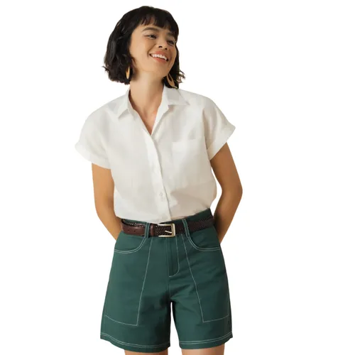 Quần Short Nữ F2 Fashion & Freedom Linen Becoming Discover QS38-XR-S-0321 Màu Xanh Size S