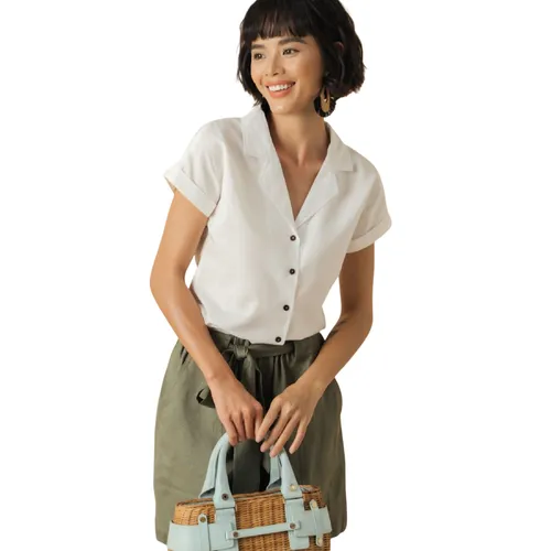Quần Short Nữ F2 Fashion & Freedom Linen Becoming Discover QS34-RN-S-0321 Màu Xanh Size S