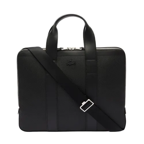 Túi Laptop Lacoste Chantaco Piqué Leather Computer Bag NH3782 - 000 Màu Đen