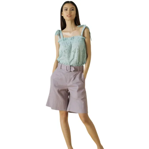 Quần Short Nữ F2 Fashion & Freedom Linen Becoming Color Me QS43-TN-S-0521 Màu Tím Nhạt Size S