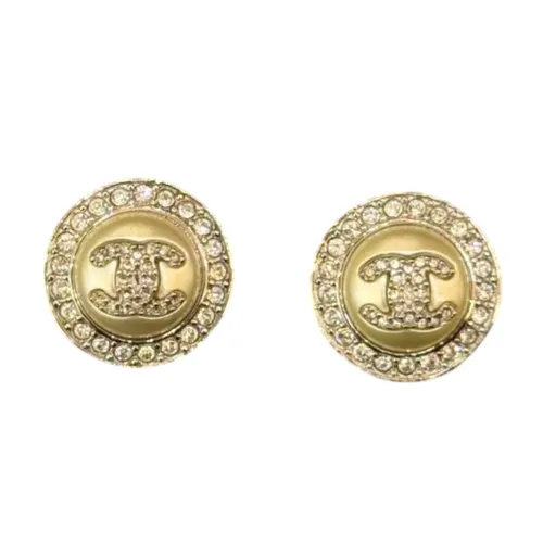 Khuyên Tai Nữ Chanel CC Round Earrings Màu Vàng