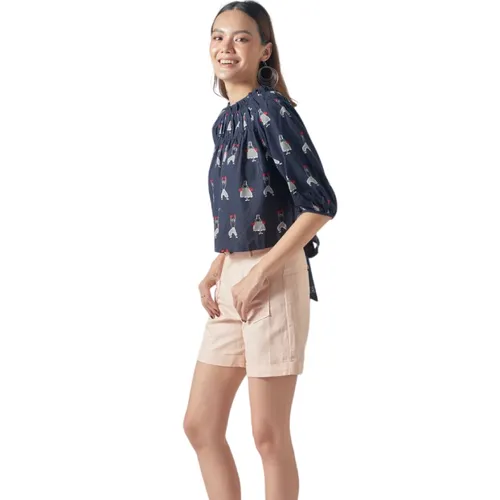 Quần Short Nữ F2 Fashion & Freedom Linen QS25-HP-S-2021 Màu Hồng Phấn Size S
