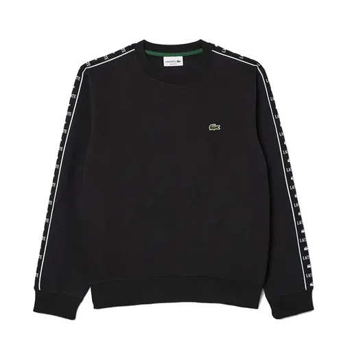 Áo Nỉ Sweater Nam Lacoste Logo Strip Crew Neck Sweatshirt SH7492 031 Màu Đen Size 3