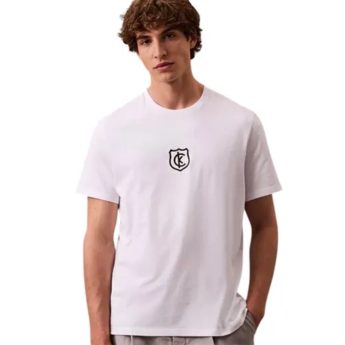 Áo Thun Nam Calvin Klein CK Embroiere Shiel Crewneck T-Shirt 4RB828G-110 Màu Trắng Size M