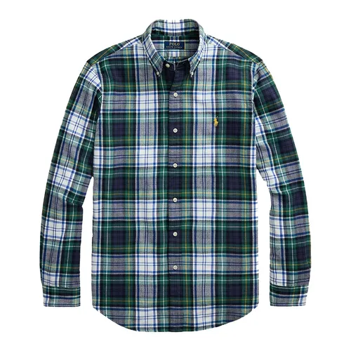 Áo Sơ Mi Nam Ralph Lauren Brushed Oxford Check Shirt 420001 Màu Xanh Kẻ&nbsp;Size M