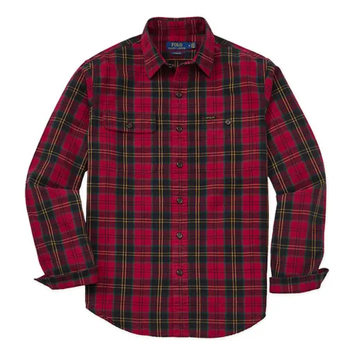 Áo Sơ Mi Nam Ralph Lauren Brushed Oxford Check Shirt  890001 - Red Màu Đỏ Kẻ&nbsp;Size XS