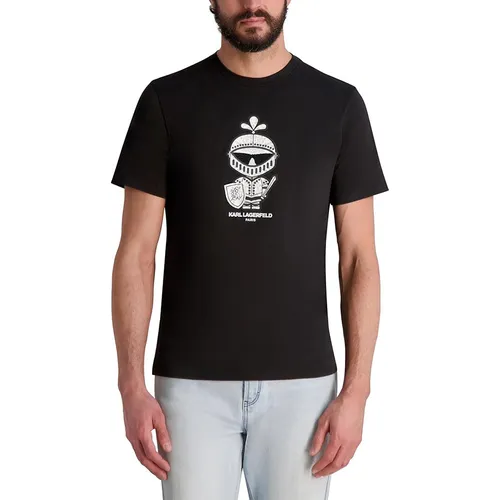 Áo Phông Nam Karl Lagerfeld Paris Short Sleeve Crewneck Graphic Design T-Shirt G2172 Black Màu Đen Size S