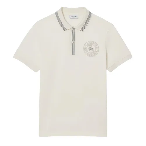 Áo Polo Nam Lacoste Men's Polo Shirt With Striped Trim PH9960-ARS Màu Kem Size 5