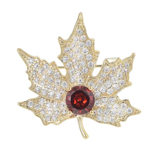 Cài Áo Nữ Meri Maple Leaf BR14 Màu Vàng