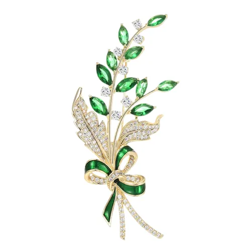 Cài Áo Nữ Meri Leaves Bouquet BR15 Màu Vàng