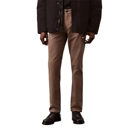 Quần Kaki Nam Calvin Klein CK Jean Slim Fit 40VM614 - 035 Màu Nâu Sáng Size 29