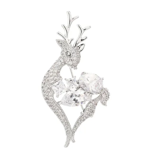Cài Áo Nữ Meri Dreamy Deer BR17 Màu Bạc