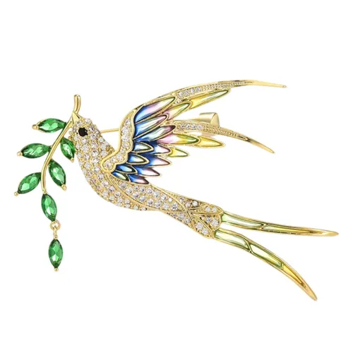 Cài Áo Nữ Meri Green Bird BR19 Màu Xanh