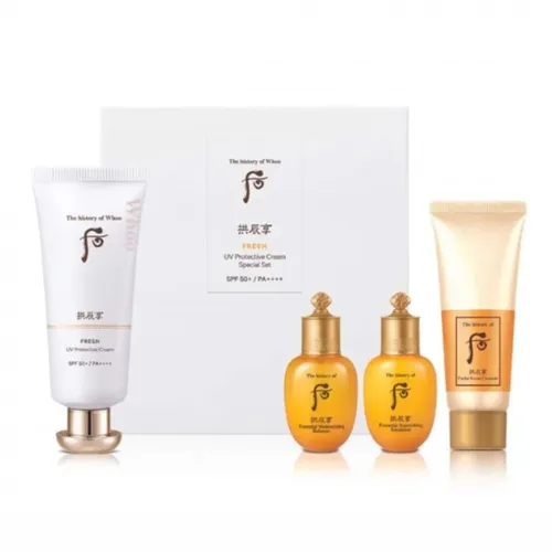 Set Kem Chống Nắng Whoo Gongjinhyang Fresh UV Protective Cream SPF50+/PA++++ 4 Món