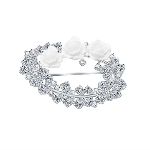 Cài Áo Nữ Meri Flower Charm BR194 Màu Bạc
