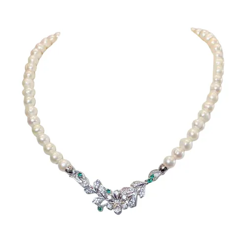Dây Chuyền Nữ Jessica Pearl Spring Sprig JN12 Màu Trắng
