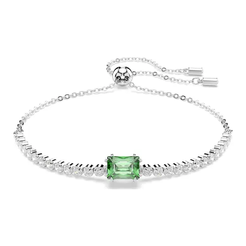 Vòng Đeo Tay Nữ Swarovski Matrix Bracelet Mixed Cuts, Green, Rhodium Plated 5693411 Màu Bạc