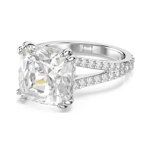 Nhẫn Nữ Swarovski Constella Cocktail Ring 5642630 Cushion Cut, Pavé, White, Rhodium Plated Màu Trắng Bạc Size 52