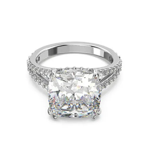 Nhẫn Nữ Swarovski Constella Cocktail Solitaire Ring With Pavè 5642634 Màu Trắng Bạc Size 55
