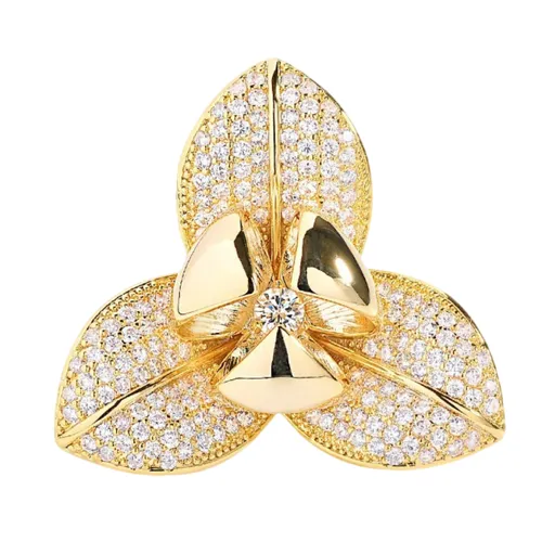 Cài Áo Nữ Meri Golden Trillium BR25 Màu Vàng