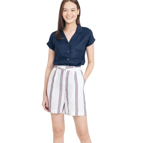 Quần Short Nữ F2 Fashion & Freedom Linen Tender Drit QS52-S3M-S-1021 Màu Trắng Size S