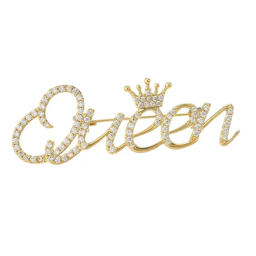 Cài Áo Nữ Meri Crowned Queen BR64 Màu Vàng Gold