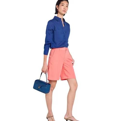 Quần Short Nữ F2 Fashion & Freedom Linen Tender Drit QS28-HC-S Màu Hồng Cam Size S