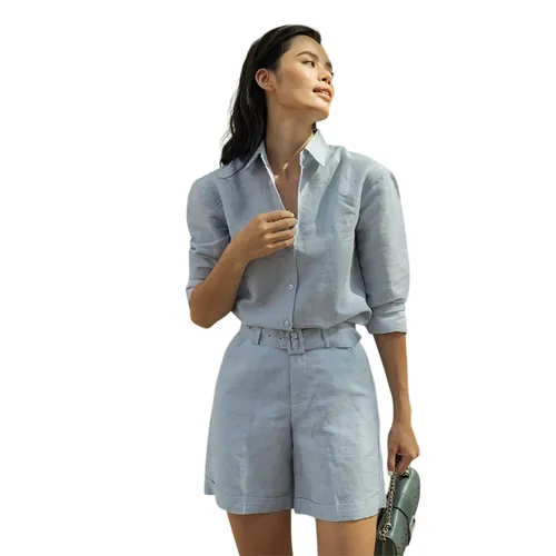Quần Short Nữ F2 Fashion & Freedom Linen QS27-X-S-0420 Màu Xanh Nhạt Size S