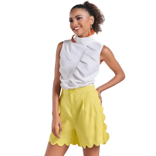 Quần Short Nữ F2 Fashion & Freedom Linen QS62-Vàng Lemon-S-0623 Màu Vàng Chanh Size S