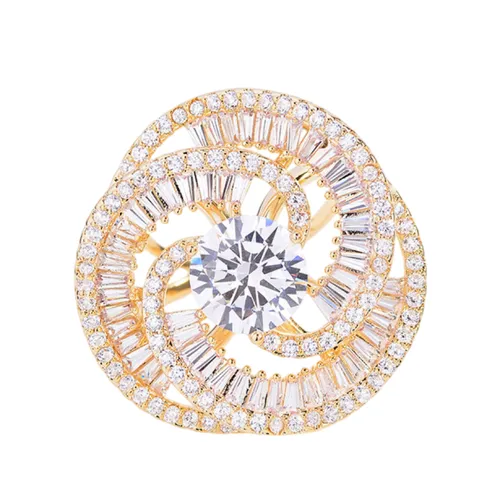 Cài Khăn Nữ Meri Sparkling Spiral BR907 Màu Vàng