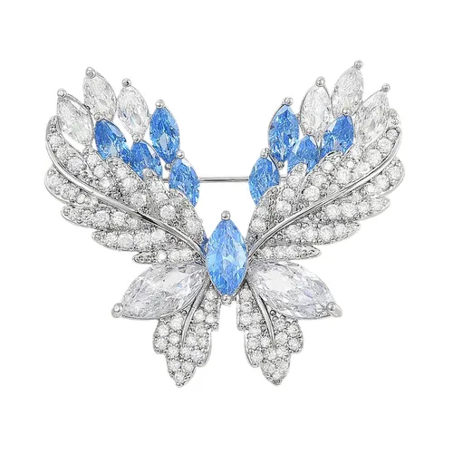Cài Áo Nữ Meri Winter Wings BR73 Màu Trắng Xanh