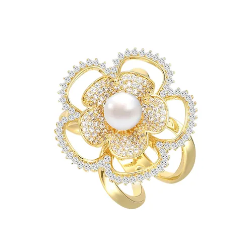 Cài Khăn Nữ Meri Flora Glow BR74 Màu Vàng/Trắng