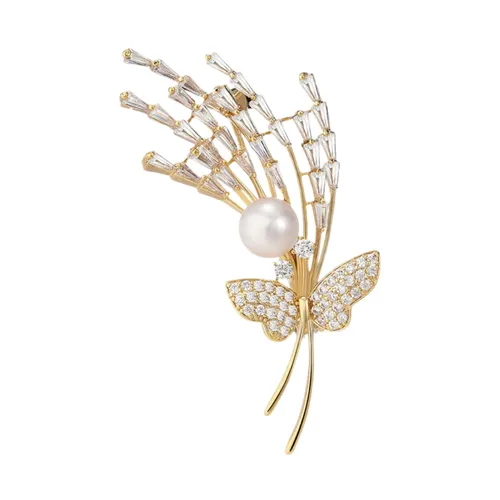 Cài Áo Nữ Meri Butterfly Reed BR41 Màu Vàng Gold
