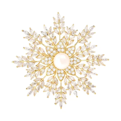 Cài Áo Nữ Meri Radiant Snow BR43 Màu Vàng Gold