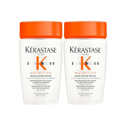 Combo Dầu Gội Chăm Sóc Tóc Khô Xơ, Chẻ Ngọn Kérastase Nutritive Bain Satin Riche (2 x 80ml)